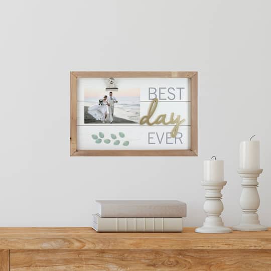 Framed Best Day Ever with Photo Clip Décor
